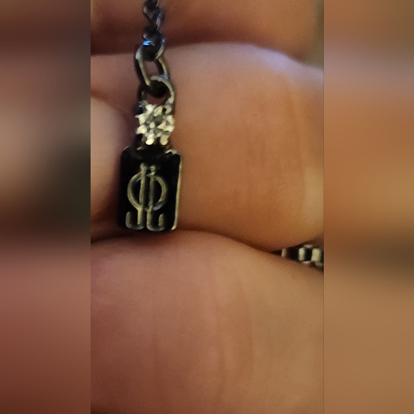 💖JLO Pendant Tassel Necklace  Black Chain with Rhinestones - Picture 2 of 7